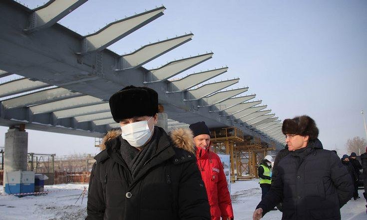 Владимир Якушев и Вадим Шумков ознакомились с ходом работ по реконструкции моста по проспекту Машиностроителей в Кургане