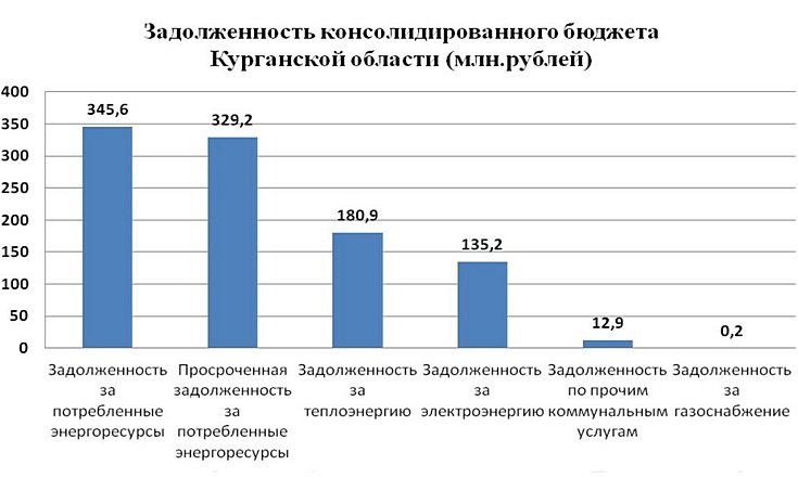 Погашение задолженности консолидированного бюджета Курганской области за потребленные энергоресурсы