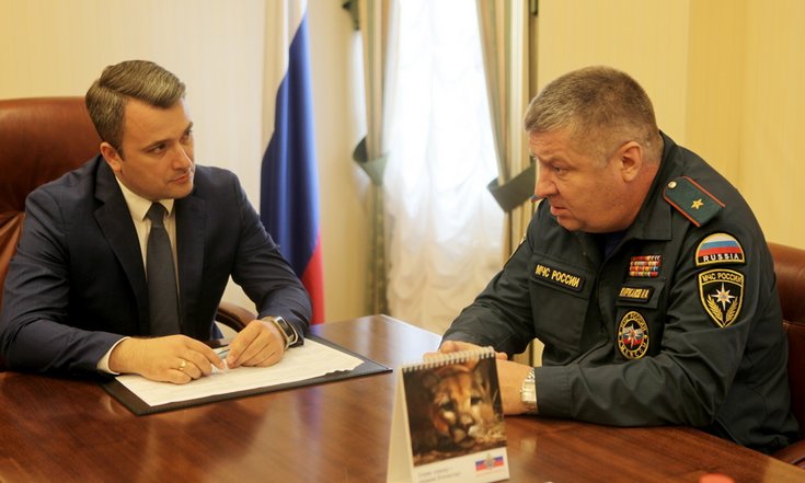 Рабочая встреча с первым заместителем начальника Сибирского регионального центра МЧС России Игорем Киржаковым