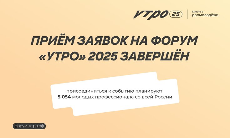 Более 5 тысяч человек подали заявки на форум «УТРО 2025»